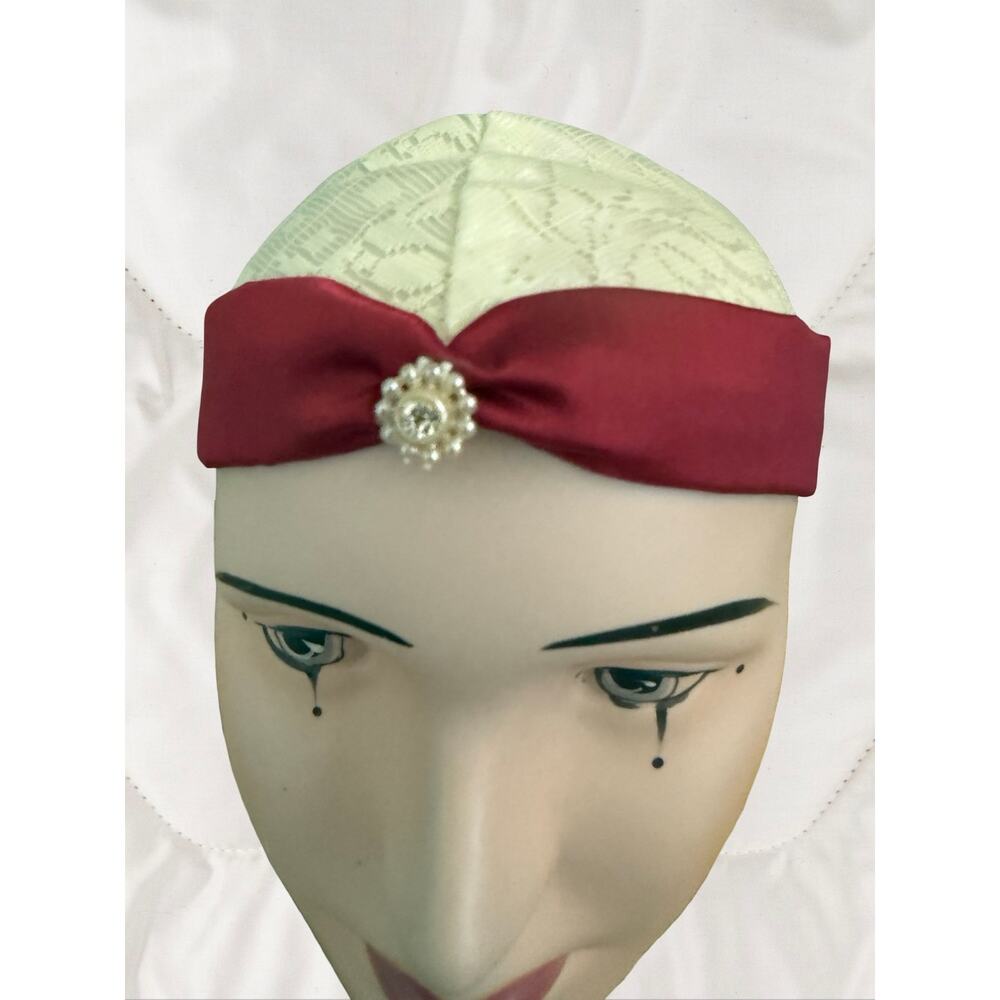 Vintage Mardi Gras Porcelain Hand painted Wall Hanging Mask Lace Hat & Collar - Picture 4 of 7